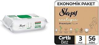 Sleepy Beyaz Sabun Katkılı Yüzey Temizlik Havlusu (2x) + Ecologic Ekonomik Paket Bebek Bezi 3 Numara