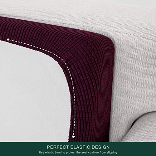 Image of CHUN YI Stretch Couch Cover Suitable for Loveseat Sofa, Cushion Seat Slipcover with Spandex Jacquard Fabric, Large, Dark Magenta