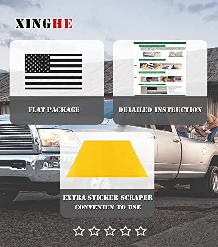 Image of for Dodge Charger 2011-2022, Rear Side Window American Flag Decals, 2pcs Matte Black USA Flag Decal for Truck Back Window, Waterproof Vinyl, Durable and Easy Remove Truck Decal