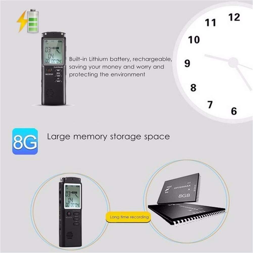 Grabadoras de Voz Digitales Digital Voice Recorder Reproducción de Mp3 Pluma de Grabación Externa Profesional HD Reducción de Ruido Super Pantalla Grande Pluma de Grabación Inteligente 16GB