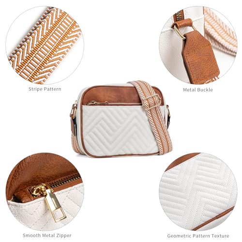 Women Small Crossbody Bags Vegan Leather Purses Shoulder Handbags with Wide Strap4