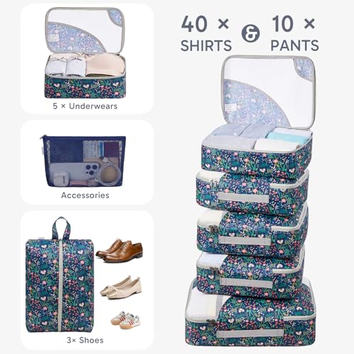 Image of OlarHike 10 Set Packing Cubes for Travel,Gifts for Women Mom,Anti-Tearing Suitcase Organizer,with Over 1000 pcs Mesh Holes,Vacation Essentials & Accessories for Cruise Ship