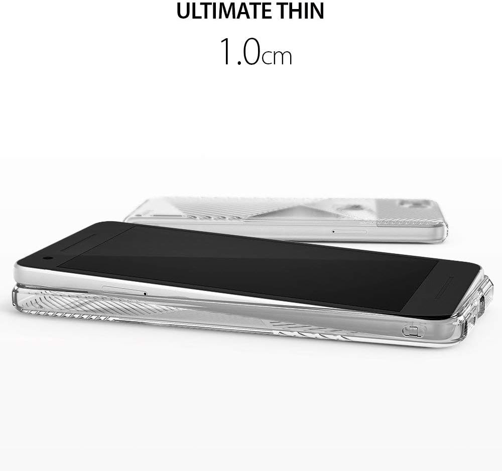 Ringke Bevel Compatible with Google Pixel 2 Grip Enhanced Diagonal Line Pattern TPU Form Fitting Drop Resistant Defense Minimalism Design Cover Google Pixel 2 Case - Clear