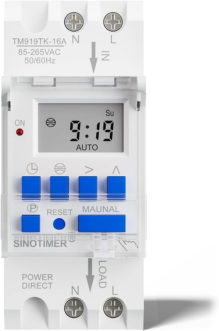 Davanti view of the SINOTIMER TM919TK Astronomical Time Switch