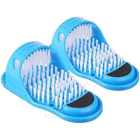 LUITON 2 Pack Foot Scrubber Massager Scrub Feet Cleaner Washer Brush for Shower Spa Massage Floor Slipper for Exfoliating Cleaning Foot Cover