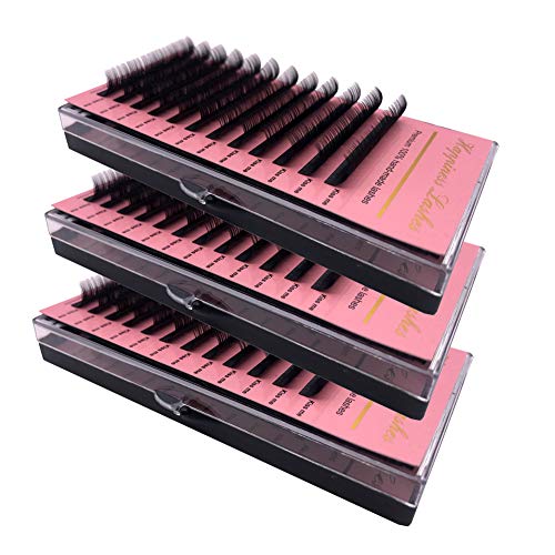 3 Packs Eyelash Extension Super Soft Silk Mink Lashes Individual Eye Lashes Deep Matte Easy To Use Naturtal Looking Cosmetic Tools HPNESS (0.03 D+ 13 14 15mm)