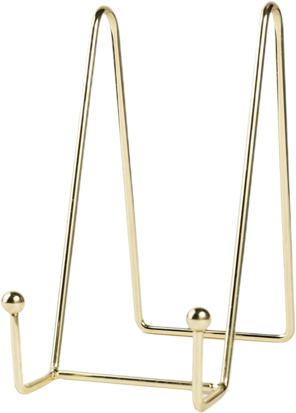Gold Iron Photo Display Rack Vertical Stand for Plates and Books