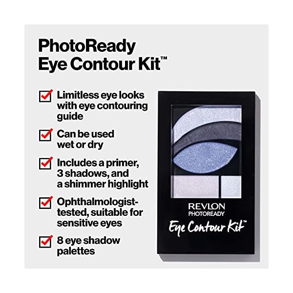 Revlon-PhotoReady-Eye-Contour-Kit-Eyeshadow-Palette-with-5-WetDry-Shades-Double-Ended-Brush-Applicator-Rustic-523-01oz Revlon Eyeshadow Paette, PhotoReady Eye Makeup, Creamy Pigmented in Blendable Matte & Shimmer Finishes 523 Rustic, 0.01 Oz