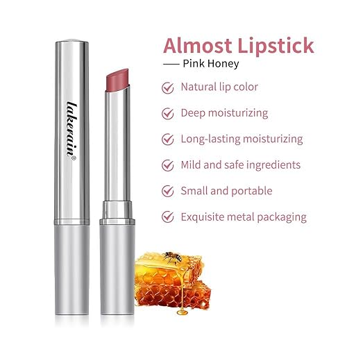 Miniatura 7 de 2 bálsamos labiales de miel  Color de labios hidratante de larga duración, bálsamo labial nutritivo natural y suave, cereza negra, lápiz labial