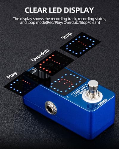 Image of LEKATO Guitar Looper Pedal,Guitar Looper with 9V 0.6A Looper Pedal Power Supply Adapter, Effect Loop Pedal with SYNC & Tuner Function Looper Pedal for Electric Guitar 3 Loops 18 Minutes Record Time