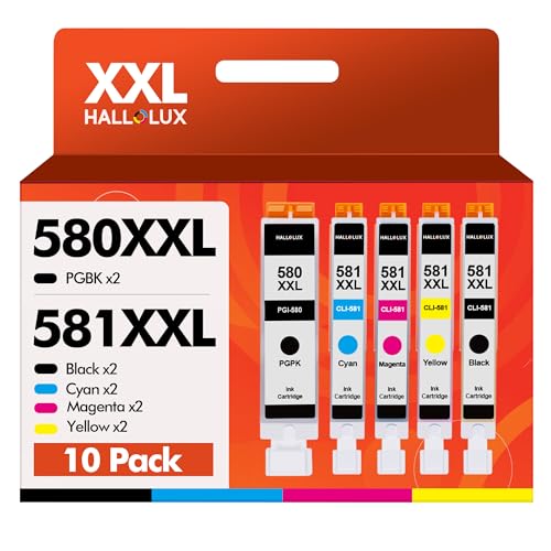 580 581 XXL Druckerpatronen Kompatible für Canon 581 XXL 580 XXL PGI-580 CLI-581 für Canon TR8550 Druckerpatronen TR7650 TS6350a TS9550a TS705 TS6150 TS6350 TS7550 TS8500 TS8750 TS9550 (10er-Pack)