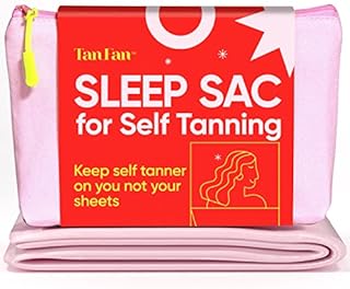 Tan Fan Self Tanner Sleep Sac - Keep Tan On Without Stained Bed Sheets - Self Tan Sleep Sack for Sunless Tan, Spray Tanning, Fake Tan, Lotion, Mousse, Foam - Lightweight Breathable - Won't Rub Off Tan