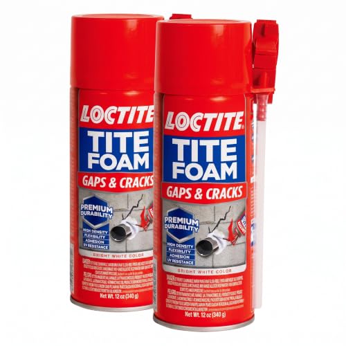 Loctite Polyurethane Foam Sealant for Gaps &amp; Cracks | Expanding Foam | 12 fl oz Can | Pack of 2 | Red