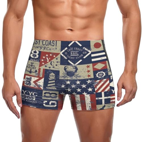 Short de bain homme drapeaux nautiques idéal pour la plage