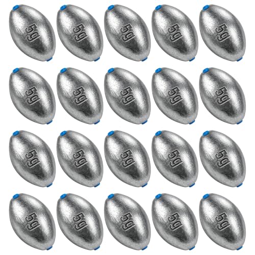 Alwonder Egg Sinkers Fishing Weights Oval Lead Fishing Weights Sinkers Bass Fishing Casting Egg Sinker Saltwater Freshwater Tackle 3/16oz