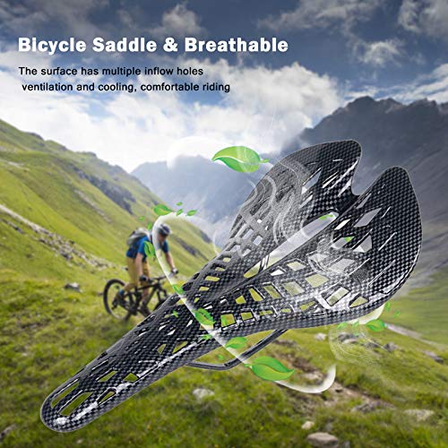 Assento de bicicleta, teia de aranha oca, selim de assento de ciclismo, confortável e leve, para bic