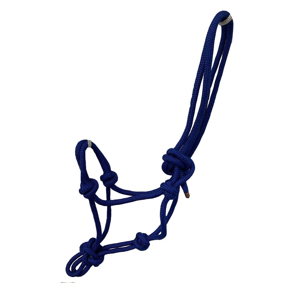 GS Equestrian Rope Halter for Horses – Lightweight, Easy Fit Headcollar – Multiple Sizes & Colours (Royal Blue, Full)