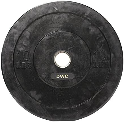 Detroit Weight Co DWC Black Bumper Plates for Olympic, Powerlifting and Crossfit Training (10-45lbs), Economy Pairs