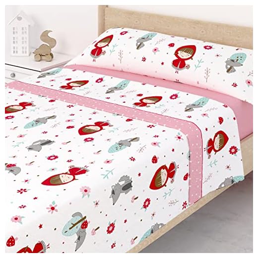 Victorio & Lucchino Juego de sábanas Infantiles CORALINA para Invierno Modelo Caperucita Roja (Rojo, 90 cm)