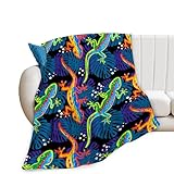 Lizard Throw Blanket Lizard Palm Decor Blanket Super Cozy Plush Lightweight Soft Plush Flannel Fleece Blanket Gifts for Reptiles Lover Girls Boys Kids Women Men for Sofa Bed Couch 40'X50'