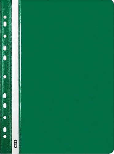 Chemise à lamelle polypro A4, avec perforation pour classeur, coloris vert