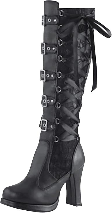 Amazon.com: Botas para mujer, estilo vintage steampunk, de tacón alto,  estilo casual, con hebillas, botas de plataforma para mujer : Ropa, Zapatos  y Joyería