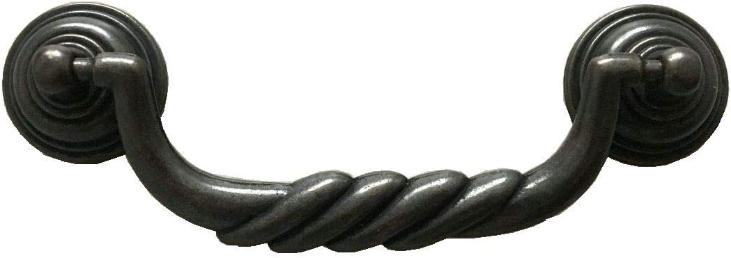 4.5" C-C Antique Bronze Bail Drawer Pull Drop Swing Handles Dresser Pulls Cabinet Knob Vintage Style 114 mm 4 1/2" Centers (Antique Bronze)