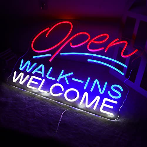 Vinray Large Open Walk Ins Welcom Neon Sign,Led Neon Open Lights For Shop Bar Club Pub Sign And Small Business Welcome Sign.super Bright Light Red Open For Barber Shop #TOP2