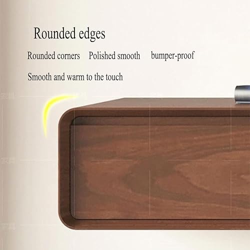 Miniatura 7 de Soporte flotante de TV de 63.0-94.5 in, gabinete flotante con cuatro cajones, madera maciza marrón, centro de consola de entretenimiento moderno,