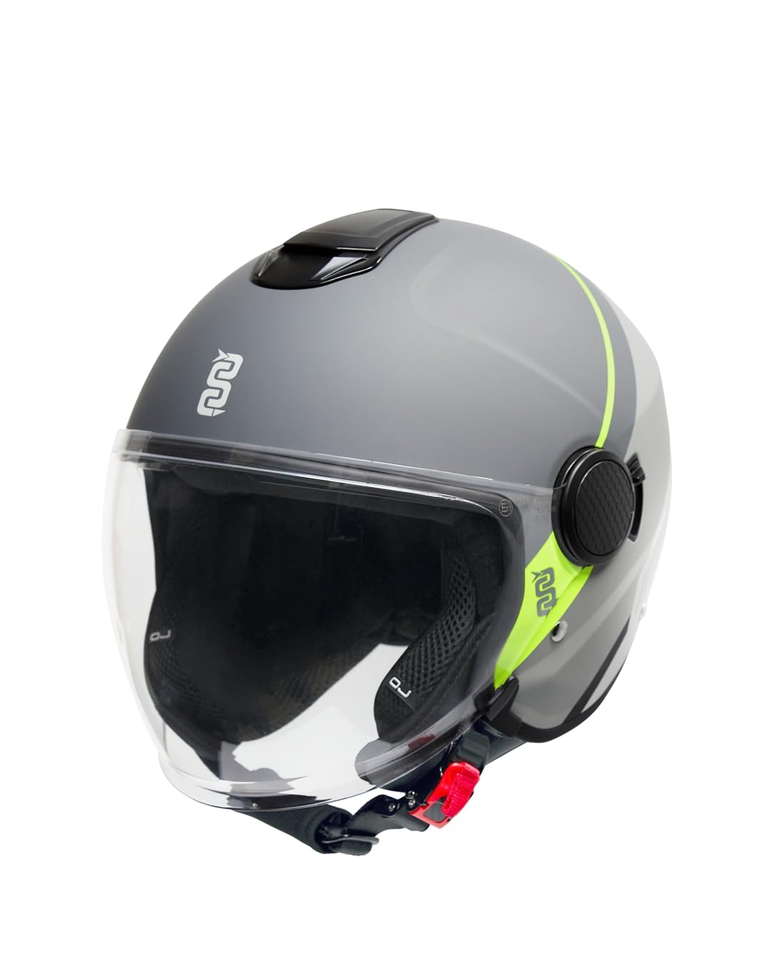 OJ Casco Moto e Scooter - VIAGGIO GREY/YELLOW STRIPE (L)