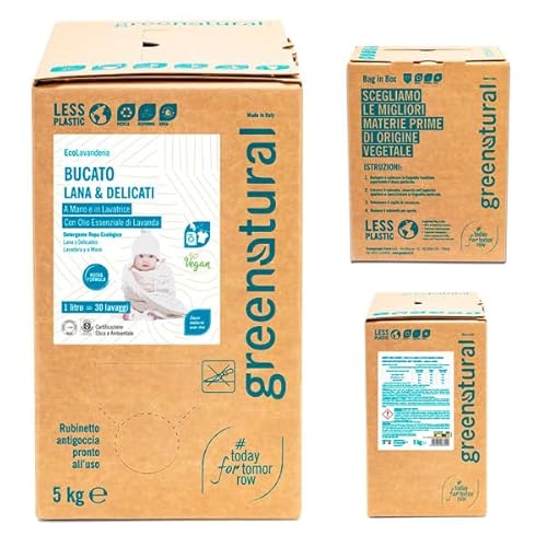 GREENATURAL BAG 5 Kg Bucato LANA e Delicati LAVANDA - ecobio