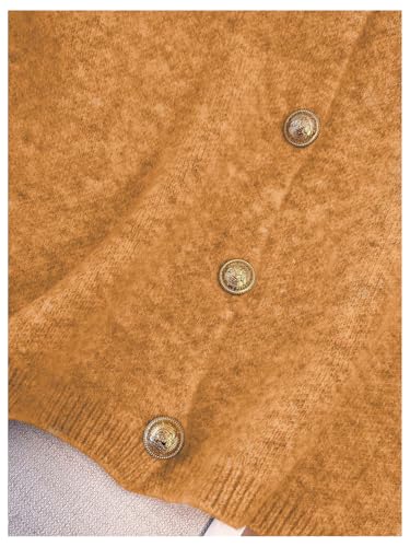 Image of RoseSeek Women's Button Down Sweater Vest Sleeveless Crewneck Knit Outerwear Old Money Knitwear