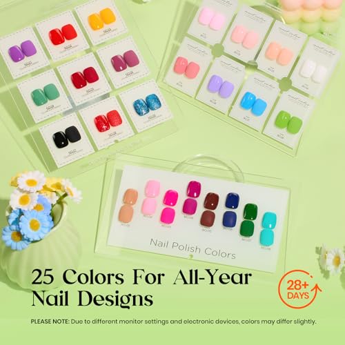 Image of Beetles Gel Nail Polish Kit with U V Light - 25 Colors Gel Polish Set 51 Pcs Imprints of Time Nail Kit One Color One Bottle with Top &Base Coat Beauty Must Have DIY Salon Manicure Gifts for Women