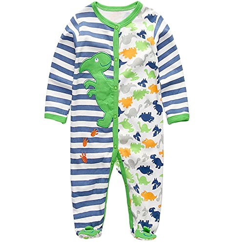 Image of Newborn Baby Boy Girl Organic Cotton Bodysuit Long Sleeve Jumpsuit 3-Pack Outfits Clothes,0-24Months