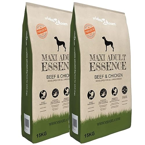 ZEYUAN Premium-Trockenhundefutter Maxi Adult Essence Beef & Chicken 2 x 15 Kg, Hundefutter Trocken, Dog Food, Hundefutter Aufbewahrung