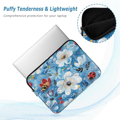 Funda para portátil 13-14 pulgadas con diseño azul floral miniatura 5