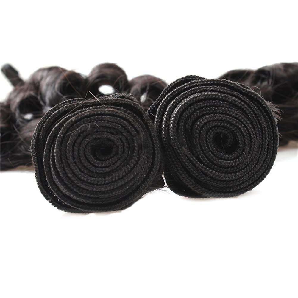 RemeeHi Brazylijskie wiązki kręconych włosów, przedłużanie włosów, kręcone, naturalne czarne przedłużanie włosów dla kobiet, 40 cm