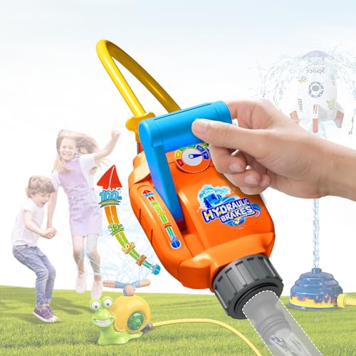 VATOS Warer Valve for Sprinkler Toy, Adjustable Control Water Flow/Pressure for Kids Splash Game, with 6.5FT/2M Hose, 3 Hose Clamps, Universal Connector | Compatible Summer Outdoor Water Sprinkler Toy