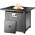 femor 30" Propane Gas Fire Pit, 50,000 BTU Auto-Ignition Fire Bowl with Waterproof Firepit Table Cover & Lava Rock, CSA Certification, Outdoor Square Fireplace for Courtyard/Balcony(Black)
