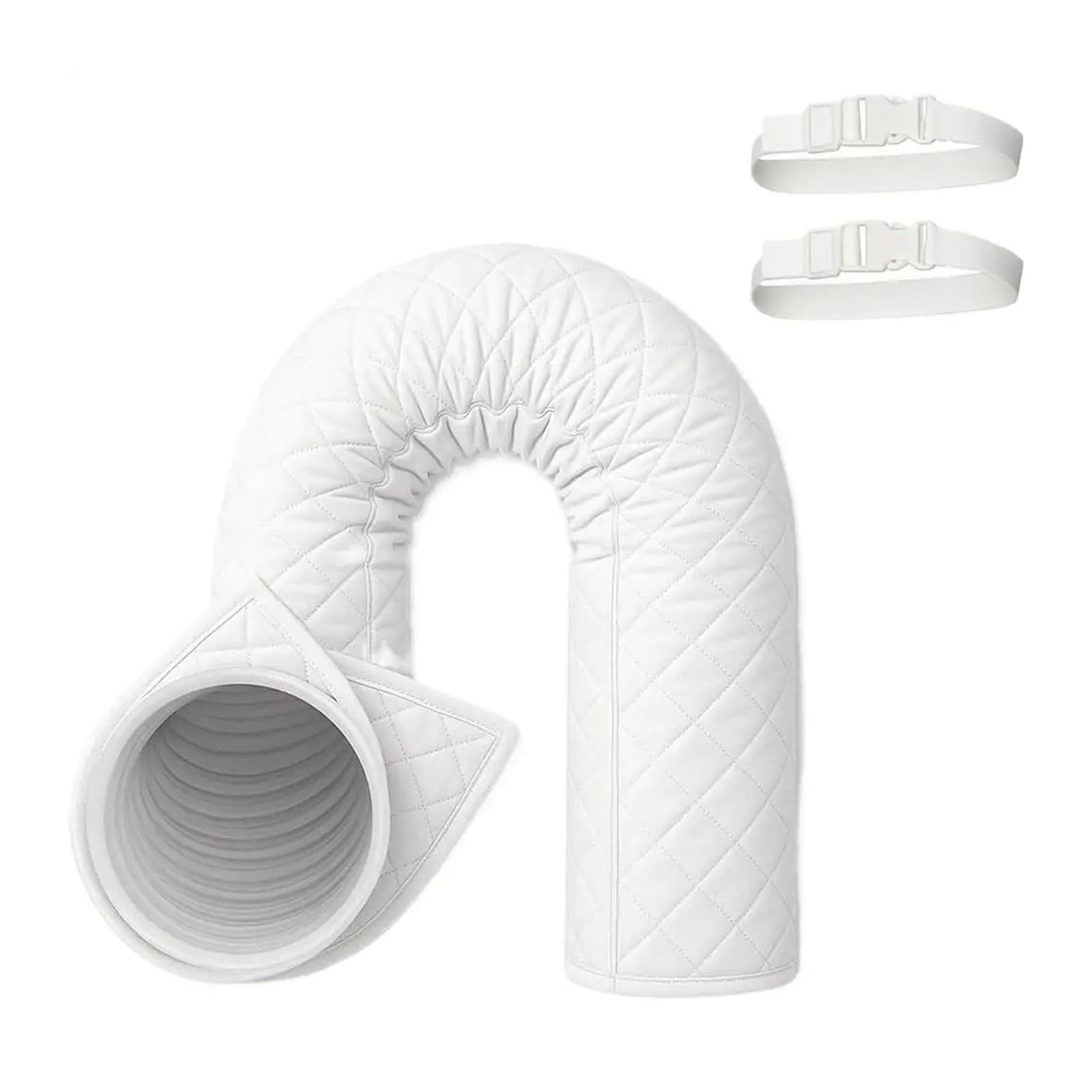 Shiketong White Portable Air Conditioner Hose Insulation Sleeve 5-5.9 Inch Exhaust Pipe Cover Thickened Quilted Thermal Insulation Jacket With T Portable(White)