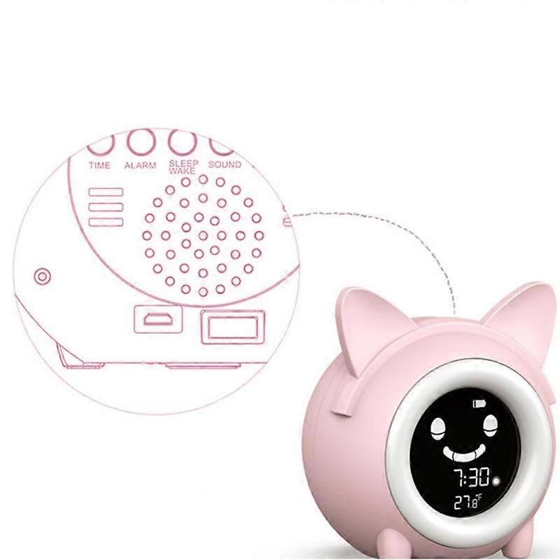 Cartoon Katze Wecker Nachtlicht Kinder Schlaf Wach Uhr Digital Elektronische Uhr Smart Wecker