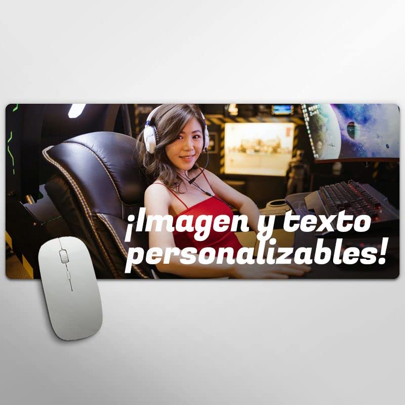 Tenvinilo | Alfombrilla Ratón Personalizada Gaming | Imagen y Texto | Accesorios Ordenador | Regalo Original | Antideslizante | Impermeable | Lavable | Ecológica | 30x25cm | Fabricado en España
