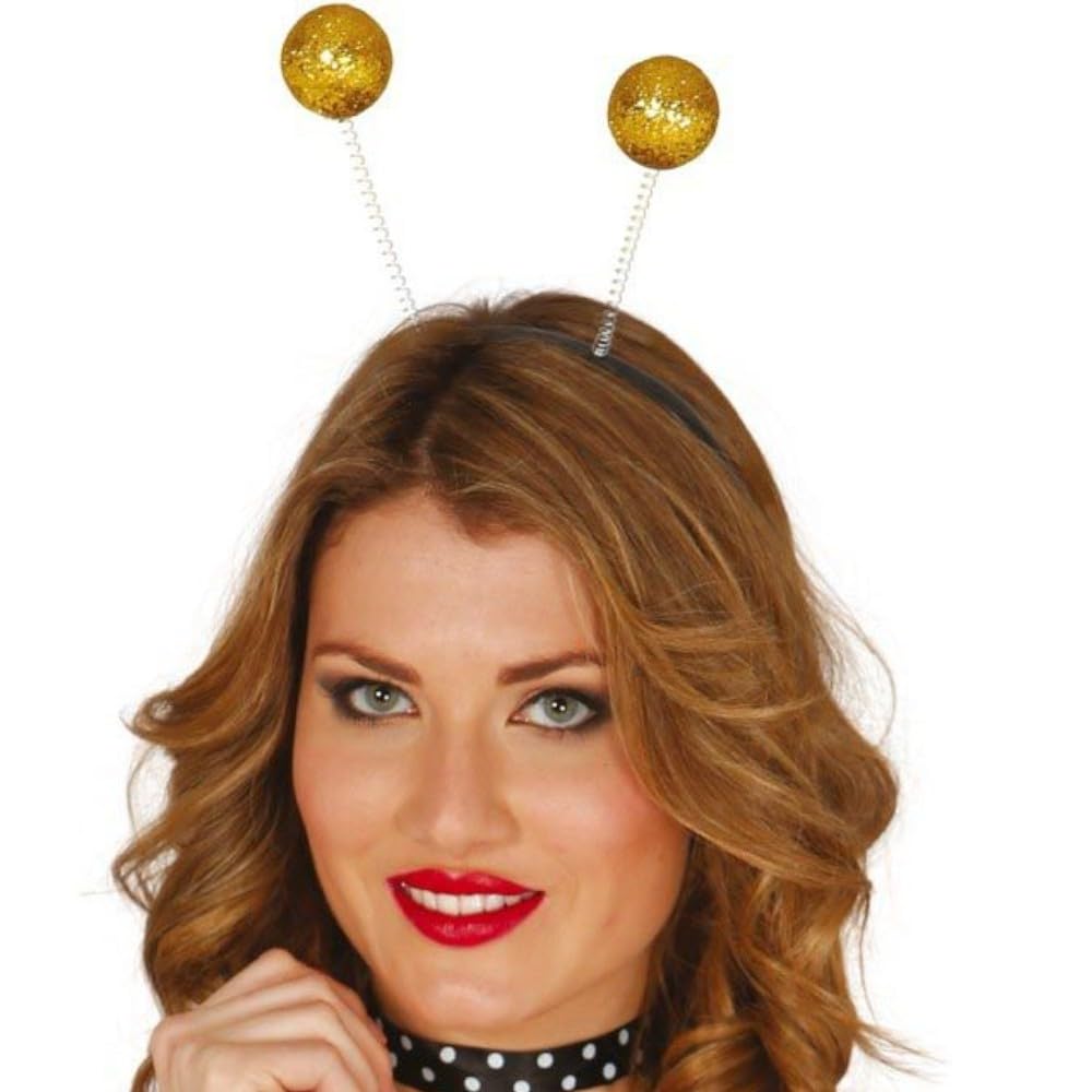 Guirca - Gold Frost Headband Insect Antennas, Colour (16630)