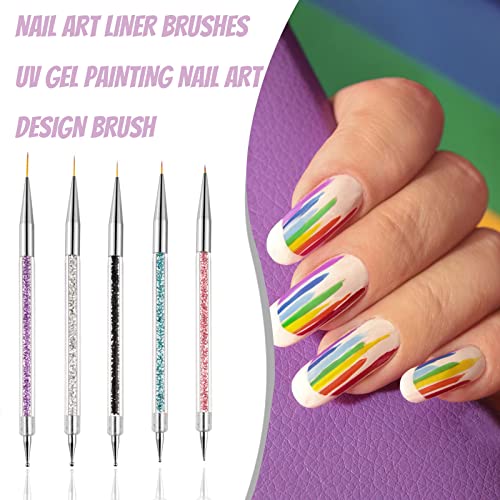 9 Pezzi Pennelli Nail Art,Pennello per unghie,Nail...