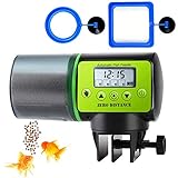 uksunvi Alimentador automático de Peces, alimentador de Peces de sincronización Inteligente con Tanque de Acuario a Prueba de Humedad Dispensador de Alimentos para