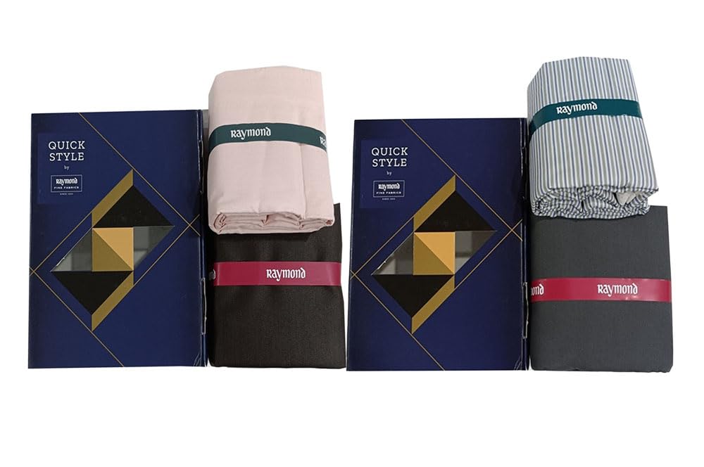 raymond fabrics Raymond Men’s Premium Unstitched Shirt & Pant Fabric Pack (2 Sets) | Soft Cotton Blend Shirting & Smooth Trouser Material | Tailored Formal & Casual Wear-picture-33