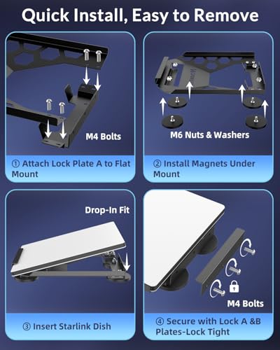 Starlink Mini Magnetic Car Roof Mount - Secure Side, Enclosed Design, Quick-Release & 1.7“ Low-Profile, 220 lbs Strong Magnet, Scratch & Weather-Resistant, Perfect Mount for Car, RV, Van & Boat- Black - image 7