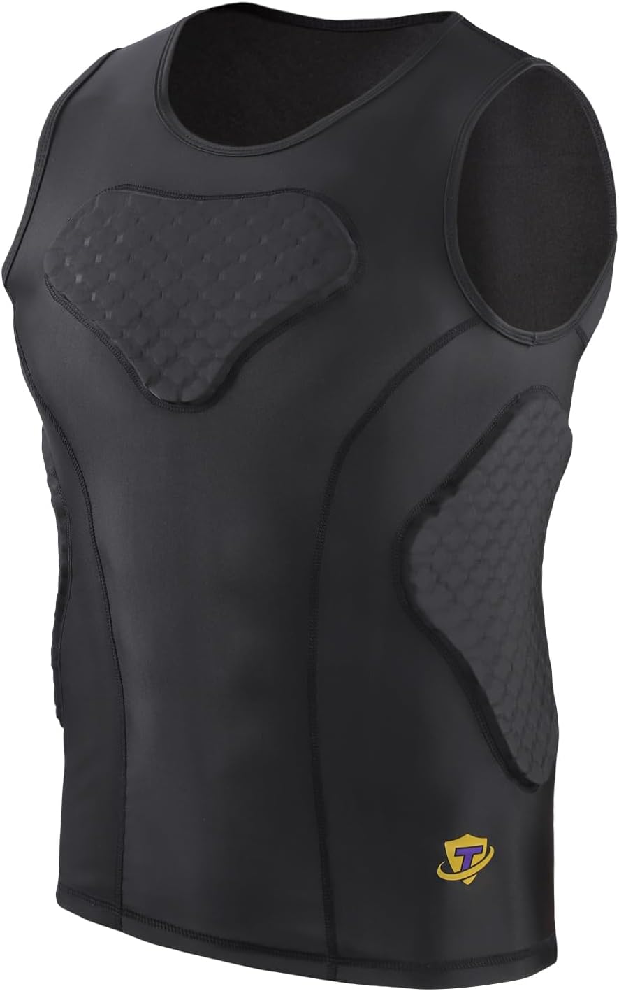 TUOY Adult Rib Chest Protector, New Version - Padded 5 Pads Baseball Football Lacrosse Rib Heart Sternum Guard - Image 2