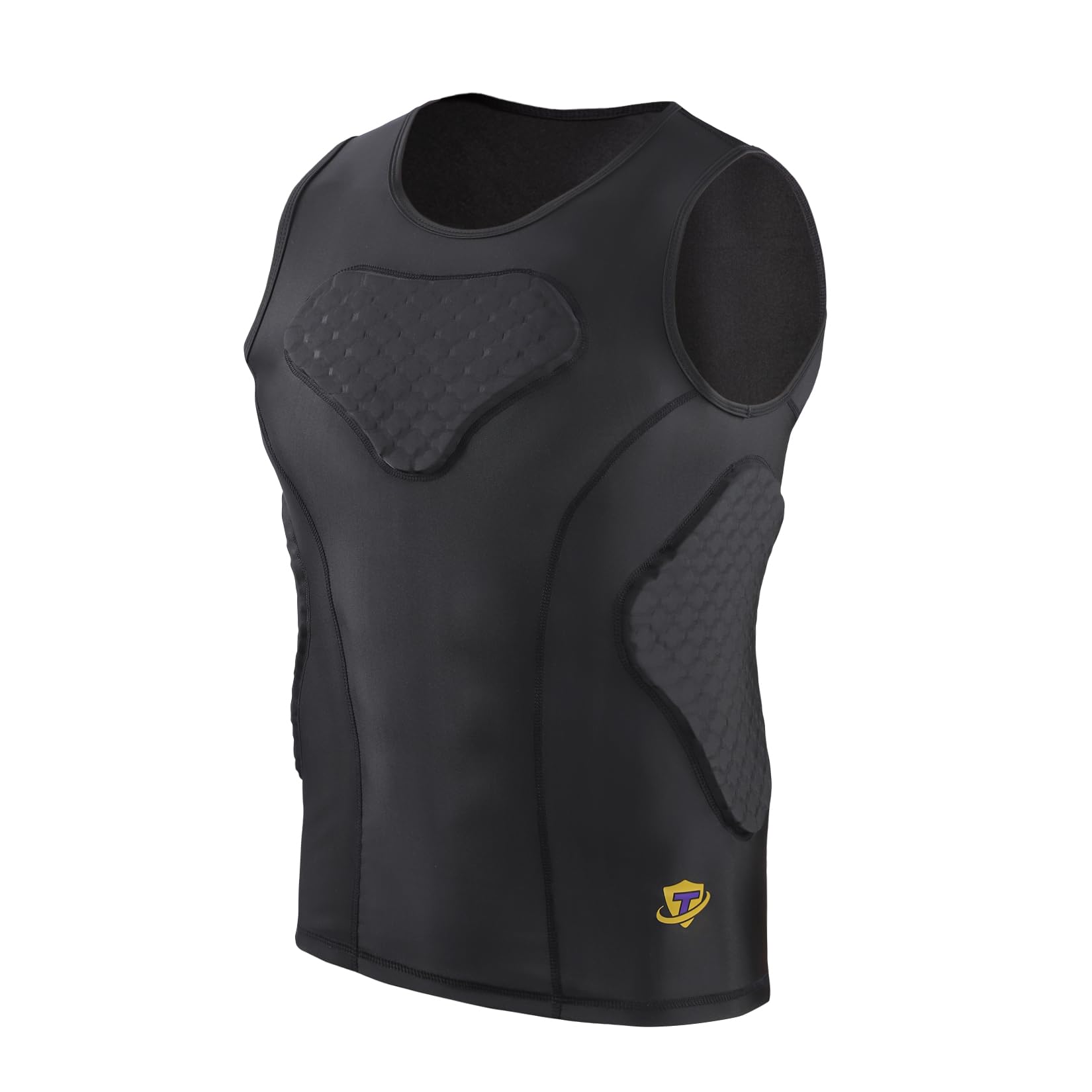 TUOY Brustschutz für Erwachsene, gepolstert, 5 Pads, Baseball, Fußball, Lacrosse, Ripp, Herz, Brustschutz