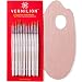 15 Fine Detail Paint Brushes Set By Vermilion, Handmade, Comes with Unique Mini Pallet. Ideal for Acrylic, Oil, Watercolor, Nail Art, Miniature Painting and More.